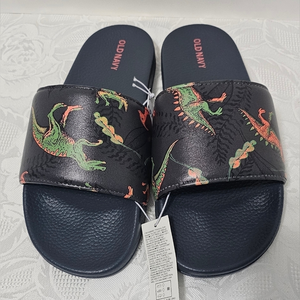 Old Navy Dinosaur Printed Slide Sandals Boy 5Y-6Y - Picture 2 of 2